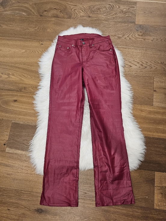I Love You Pants - Vintage Low Rise Red Wine Coated Straight Leg Pants